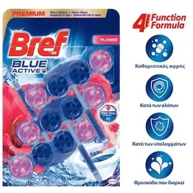BREF Μπλοκ Τουαλέτας WC Blue Active Floral 3x50g