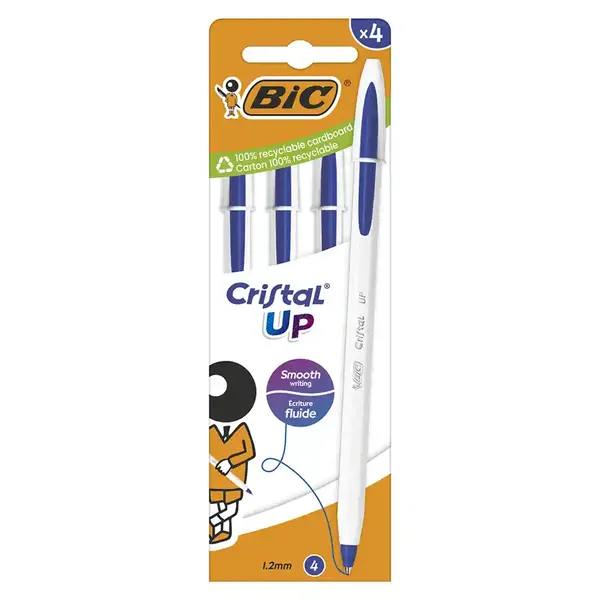 Bic Cristal Up Στυλό Μπλε 4τεμ.