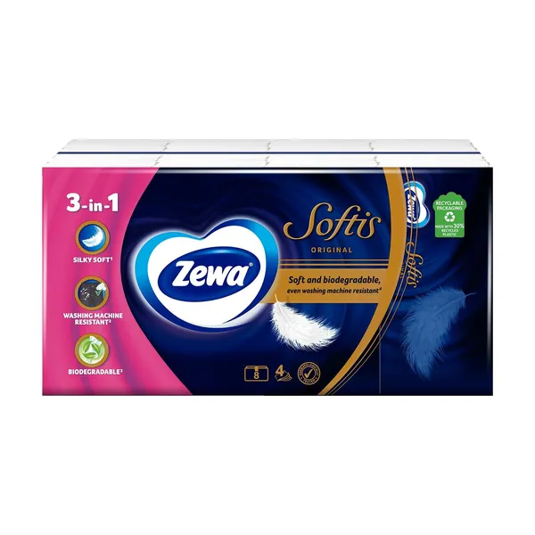 ZEWA Softis Χαρτομάντιλα Τσέπης Classic 4 Φύλλων