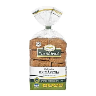 ΜΑΝΝΑ Παξιμάδια Κριθαρένια Ολικής Άλεσης Κρητικά ΠΓΕ 600g