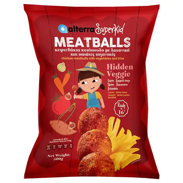 Alterra Kids Meals Κεφτεδάκια Κοτόπουλο Με Πατάτες Τηγανιτές 500γρ.
