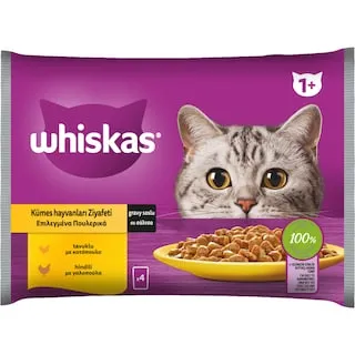 WHISKAS Γατοτροφή Πουλερικά σε Σάλτσα 4x85g