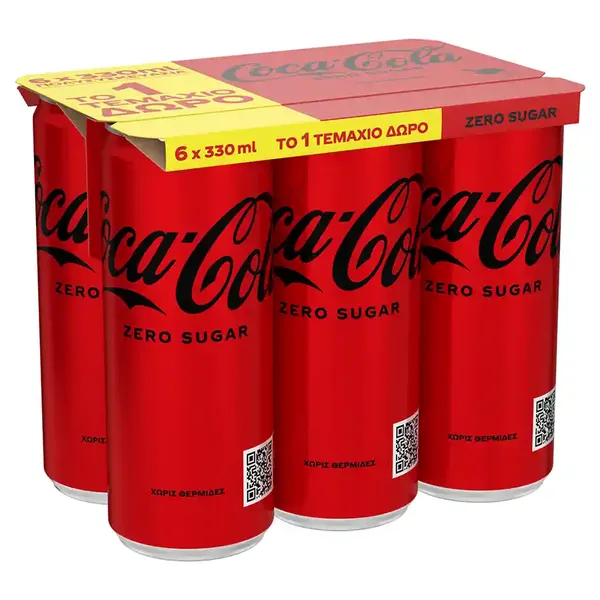 Coca-Cola Zero Κουτί 6x330 ml 5+1 Δώρο