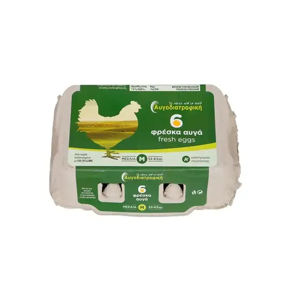 Αβγά βιολογικά ΑΥΓΟΔΙΑΤΡΟΦΙΚΗ 53-63γρ. 6τεμ.
