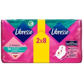 LIBRESSE V-PROTECTION 16 ULTRA LONG+ WITH WINGS DUO PACK 2x8