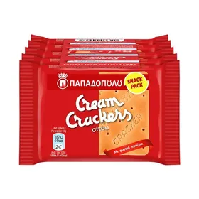 Cream Crackers ΠΑΠΑΔΟΠΟΥΛΟΥ σίτου 5x43gr, σίκαλης 5x47gr ή πολύσπορο 5x50gr