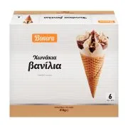 BONORA Χωνάκια Βανίλια 6τεμ 414g