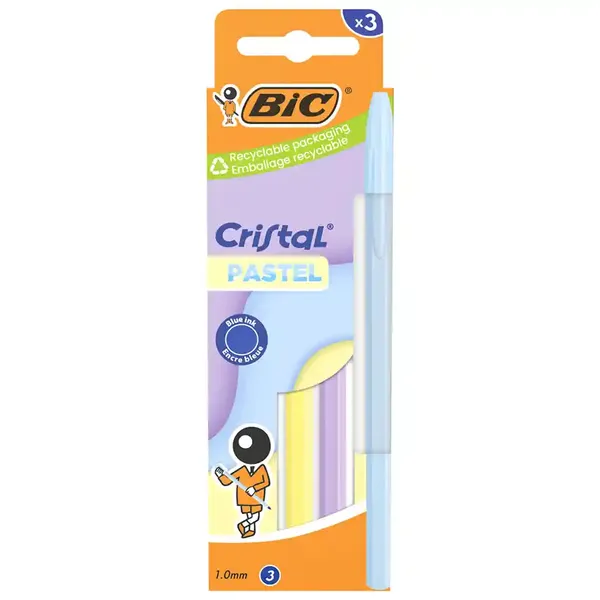 Bic Cristal Pastel Στυλό 3τεμ.