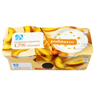 ΑΒ Επιδόρπιο Γιαουρτιού Ροδάκινο 2x200g