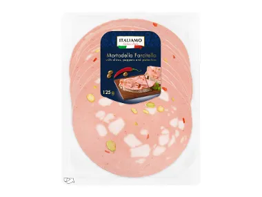 Μορταδέλα με φυστίκια - ελιές - πιπεριά 125 g