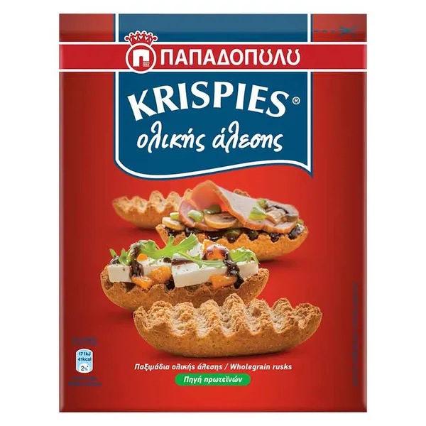 Παπαδοπούλου Krispies Παξιμάδια Ολικής Άλεσης 200γρ.