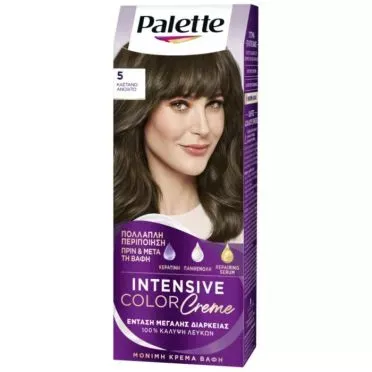Palette Μόνιμη Κρέμα Βαφή Μαλλιών 5 ΚΑΣΤΑΝΟ ΑΝΟΙΧΤΟ 1 τεμ