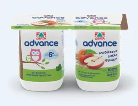Επιδόρπιο Γιαουρτιού Μήλο Ροδάκινο & Βρώμη Advance Δέλτα
