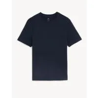 T-Shirt με Κλειστή Στρογγυλή Λαιμόκοψη Σκούρο Μπλε από 100% βαμβάκι M Marks & Spencer