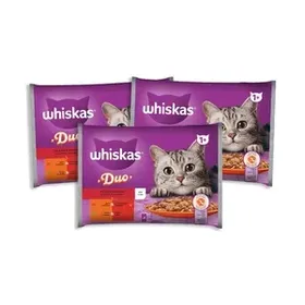 WHISKAS Duo Κρεάτων σε Ζελέ 4*85γρ.