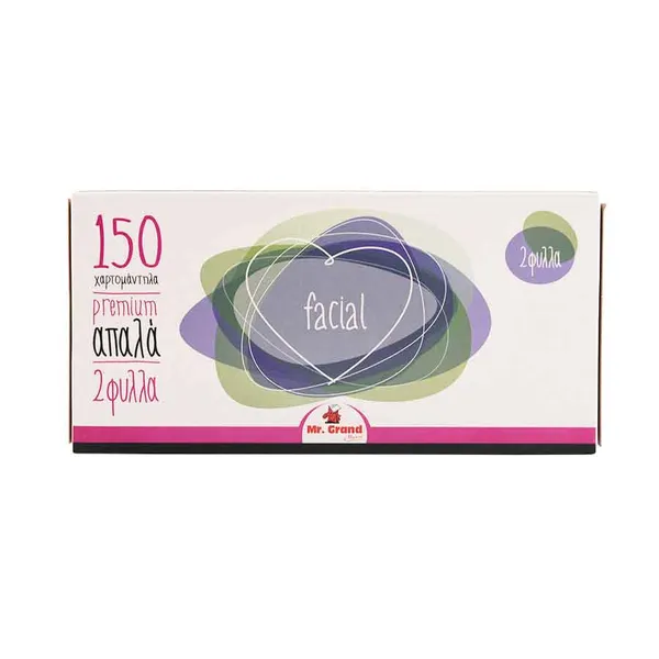 MrGrand Χαρτομάντηλα Facial 2Φύλλων 150τεμ. 197γρ.