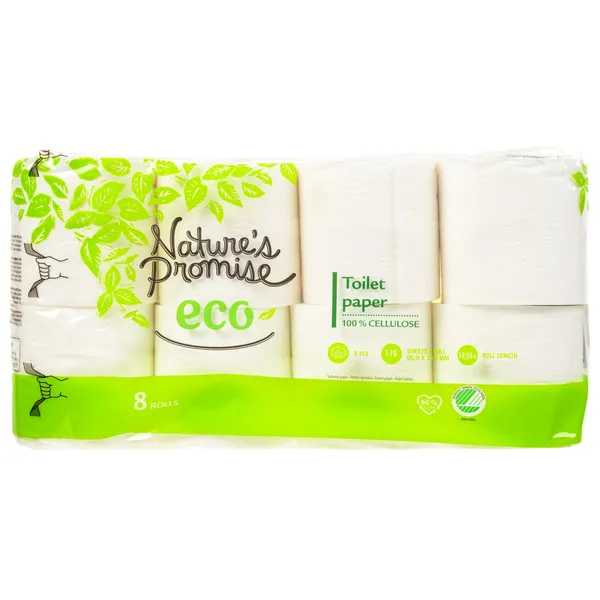 NATURE'S PROMISE Χαρτί Υγείας Eco 3 Φύλλα 8 Ρολά 733g