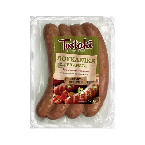 Creta Farms Tostaki Λουκάνικα Ριγανάτα Χωρίς Γλουτένη 320γρ.