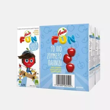 Amita 100% φυσικός χυμός παιδικός fun 6 x 250ml