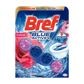 BREF Wc Blue Active+ Στερεό Μπλοκ Τουαλέτας Flower 50g