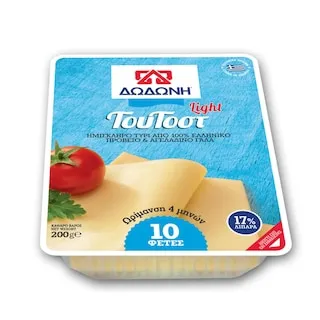 ΔΩΔΩΝΗ Τυρί Ημίσκληρο ΤουΤοστ Light Φέτες 200g
