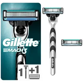 GILLETTE Ξυριστική Μηχανή Mach 3 +2 Ανταλλακτικές Κεφαλές