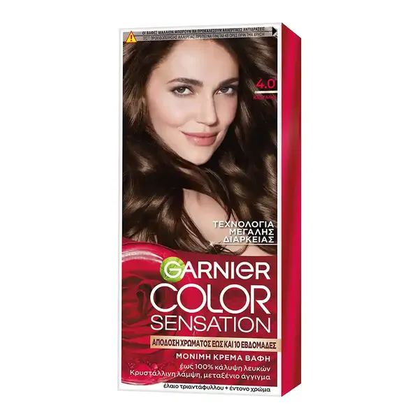L'oreal Garnier Color Sensation Βαφή Μαλλιών No4.0 Καστανό 40ml.