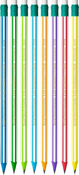 BIC evolution stripes μολύβι ΗΒ με γόμα σετ 3 τεμαχίων