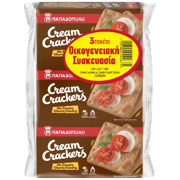 Cream Crackers με σίκαλη ολικής άλεσης 175g (3τεμ.)