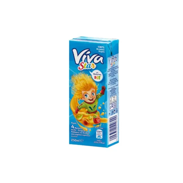 VIVA star χυμός μήλο – σταφύλι - ροδάκινο – αχλάδι