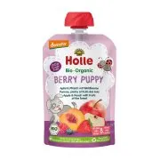 HOLLE Berry Puppy Φρουτοπουρές Μήλο Ροδάκινο & Φρούτα του Δάσους από 8+ μηνών Βιολογικός Χωρίς προσθήκη ζάχαρης 100g