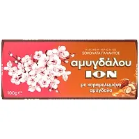 Ιον Σοκολατά Αμυγδάλου με Καραμελωμένα Αμύγδαλα 100gr