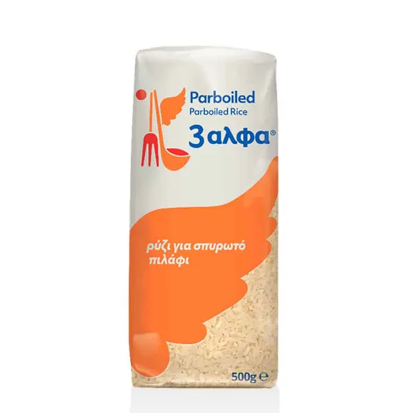 3άλφα Ρύζι Parboiled τ. Αμερικής Για Σπυρωτό Πιλάφι  500γρ.