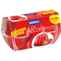 ΜΕΒΓΑΛ Recor Ζελέ με γεύση Φράουλα 4x128g