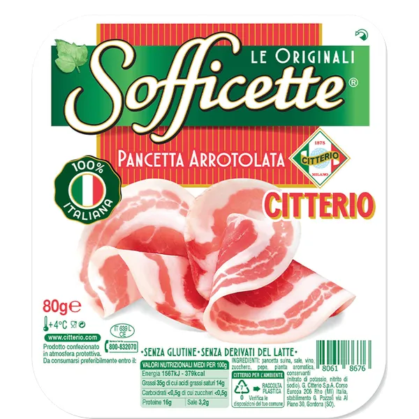 Pancetta arrotolata σε φέτες