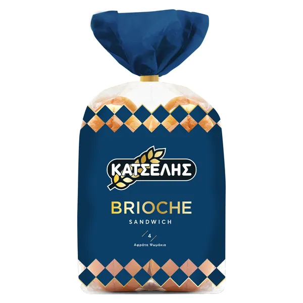Ψωμάκια brioch ΚΑΤΣΕΛΗΣ sandwich ή burger 4 τεμ. 380gr