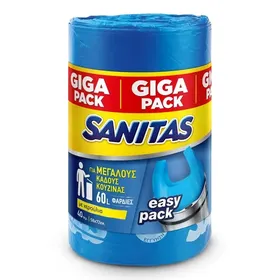 Σακούλες απορριμμάτων SANITAS easypack με χερούλια 60λίτ. 40τεμ.
