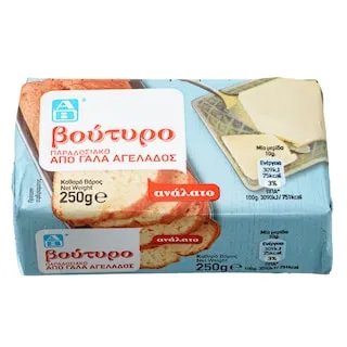 ΑΒ Βούτυρο Παραδοσιακό Αγελάδος Ανάλατο 250gr
