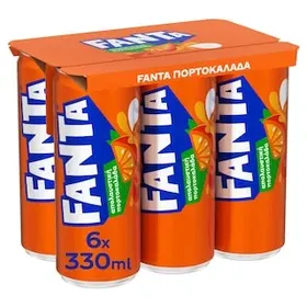 FANTA Πορτοκαλάδα Κόκκινη Λιγότερη Ζάχαρη Κουτί 6x330ml