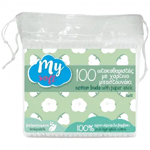 My Soft Ωτοκαθαριστές Σακουλάκι Χάρτινα Sticks 100τεμ