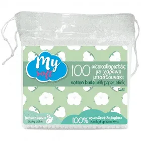 My Soft Ωτοκαθαριστές Σακουλάκι Χάρτινα Sticks 100τεμ