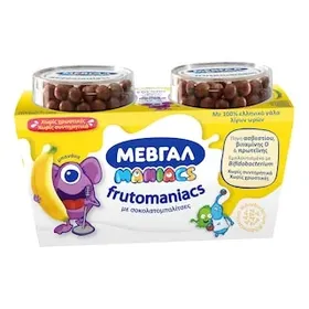 FRUTOMANIACS Επιδόρπιο Γιαουρτιού Μπανάνα Σοκολατομπαλίτσες 2x140g