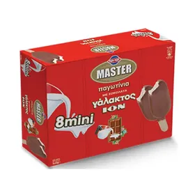 Master Παγωτό 1lt Σοκολάτα Γάλακτος Mini 8x35gr. / 8x45ml.