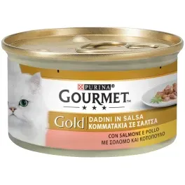 Gourmet Υγρή Τροφή Γάτας Gold Σολομός και Κοτόπουλο 85g