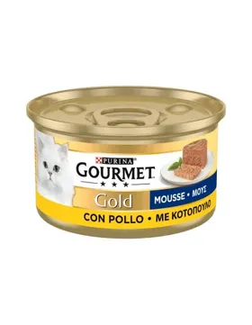 GOURMET Gold κονσέρβα για γάτες μους κοτόπουλο, ψάρια ωκεανού ή πατέ κουνέλι 85γρ.