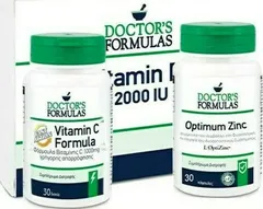 DOCTORS FORMULAS Συμπλήρωμα διατροφής θωράκισης ανοσοποιητικού συστήματος (Vitamin C Formula Optimum Zinc & Vitamin D3)