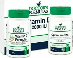 DOCTORS FORMULAS Συμπλήρωμα διατροφής θωράκισης ανοσοποιητικού συστήματος (Vitamin C Formula Optimum Zinc & Vitamin D3)