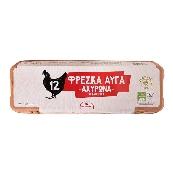 MrGrand Αυγά Φρέσκα Αχυρώνα Μεσαία 12x53γρ.