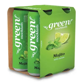 GREEN Mocktails Mixer Mojito με Στέβια Χωρίς ζάχαρη 4x330ml