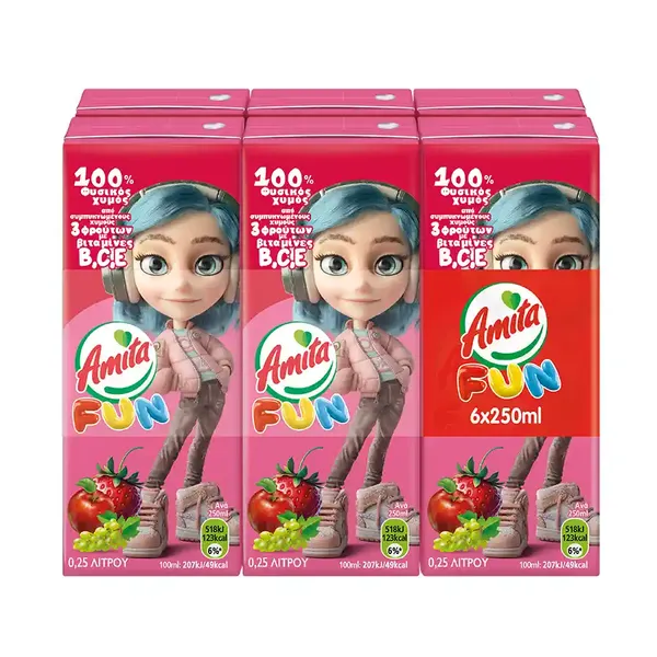 Amita Fun Κόκκινη 6x250ml.